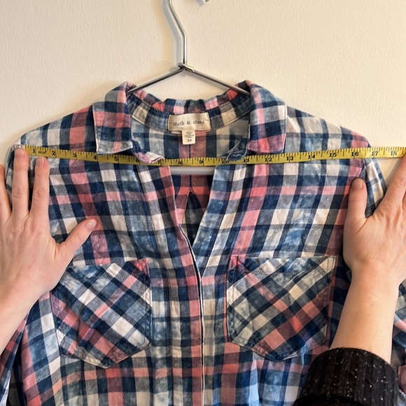 Tie-dye plaid flannel Anthropologie shirt - Picture 11 of 14